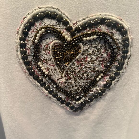 Chico's Casual Jacket with beaded heart embellishment on back size XL - Picture 4 of 5